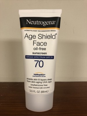 Neutrogena Age Shield Face oil-free Sunscreen Cream SPF 70 3 fl oz Exp 7/26