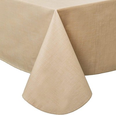 Vinyl Tablecloth with Flannel Backing Rectangle Waterproof Oil-Proof Plastic