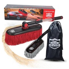 Car Duster with Telescopic Handle for Exterior Scratch-Free Cleaning, Redset3