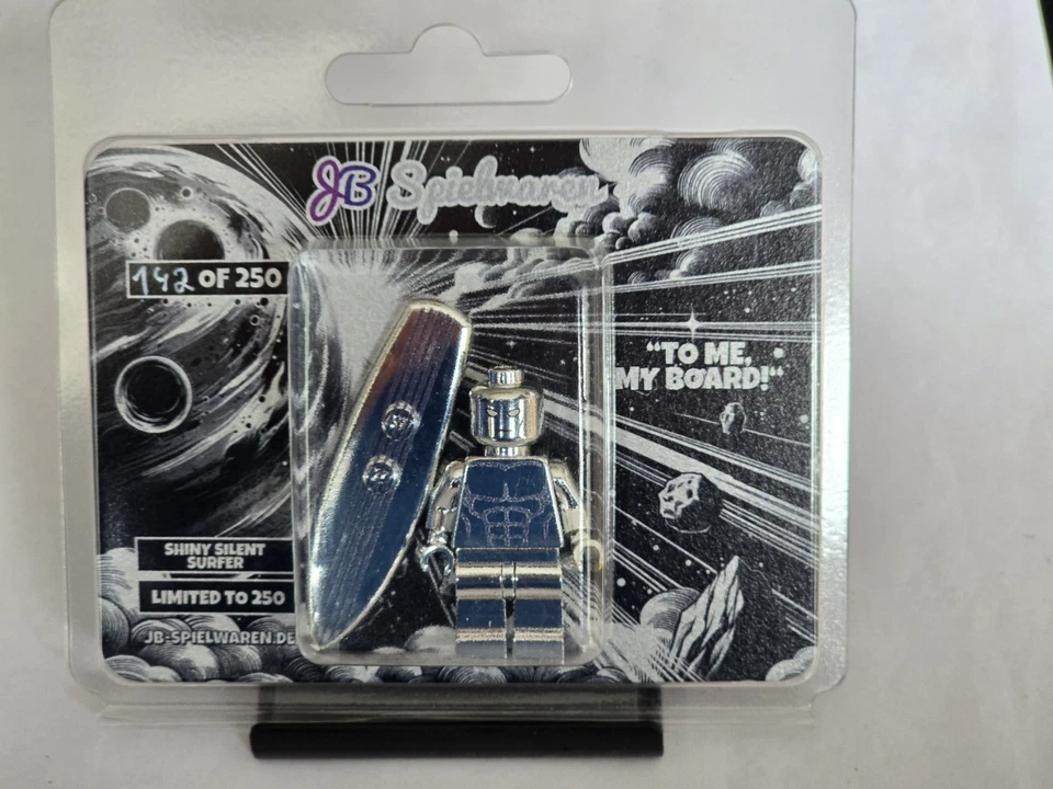 JB Spielwaren Custom Minifigur Shiny Silent Surfer Silver Surfer # /250 aus Lego