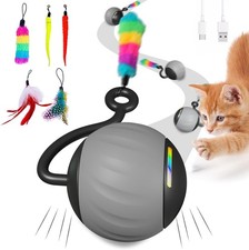Interactive Cat Toys for Indoor Cats, DIY 5 in 1 Automatic Moving Cat Ball Toys/