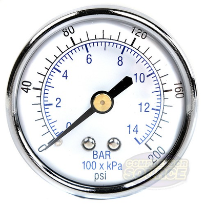 #ad #ad 1 4quot; NPT 200 PSI Air Compressor Pressure Gauge Back Mount 2 Inch Face $12.95