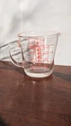 Vintage Pyrex 1 Cup 8 oz Measuring Cup #508 with D Handle Red Lettering USA