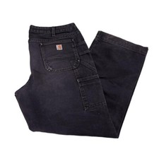 Carhartt Double Knee Duck Canvas Work Jeans Faded Black Women  s 14