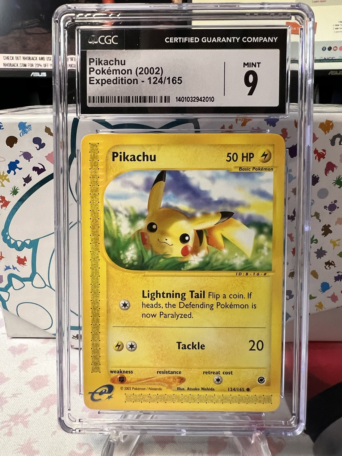 Pokemon - Pikachu - CGC 9 Mint - Expedition 124/165 - Freshly Graded