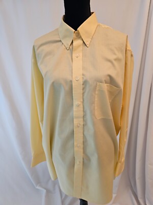 Arrow classic fit yellow dress men top size 17 17 1/2        M38