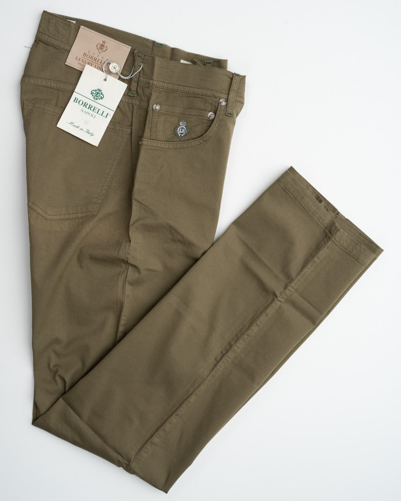 Роскошные винтажные зеленые джинсовые брюки NWT Luigi Borrelli с 5 карманами джинсы 33 EU 49 38890₽