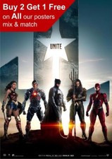 Justice League Unite 2017 Movie Poster A5 A4 A3 A2 A1