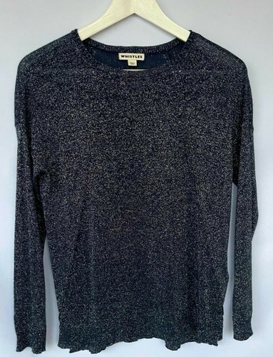 WHISTLES Navy Sparkle Jumper Size XS 