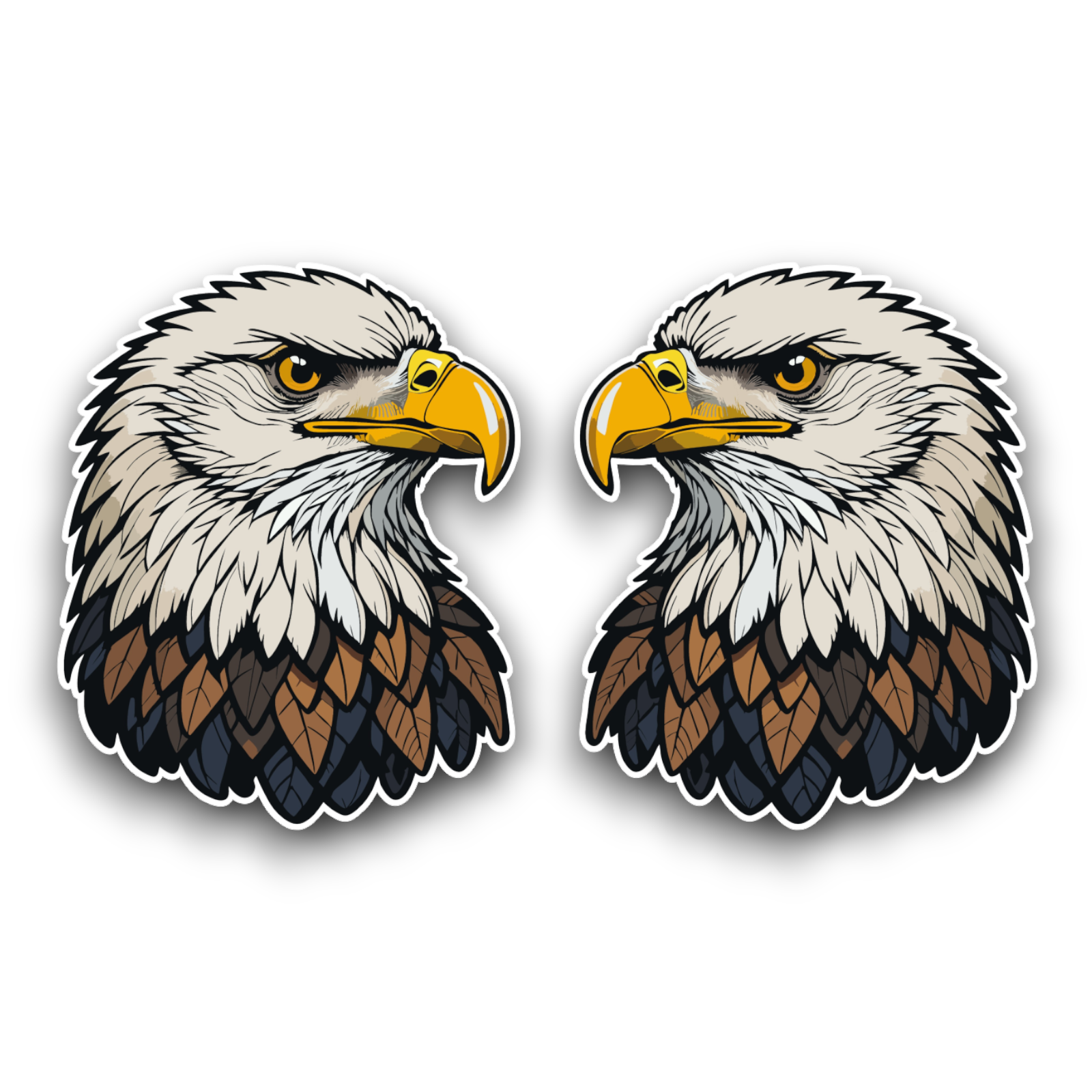 2x Small American Bald Eagle Head Vinyl Sticker Decals For Car Laptop ...