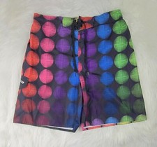Mens Laguna Swim Trunks Vintage Shorts L Lined Multicolor Spots