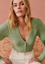 Sezane Women's Vintage Floral Crochet Cut-out Cardigan