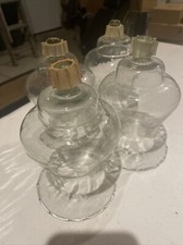 4 Clear Votive Cup Peg Candle Home Interiors Optic Ruffle Vintage