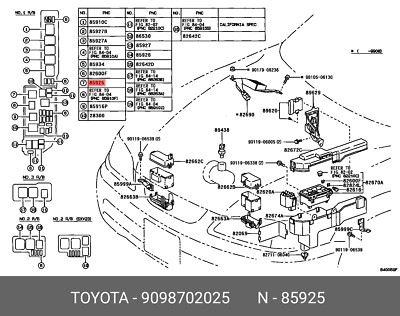 Genuine OE Relay 9098702025 for Toyota 90987-02025