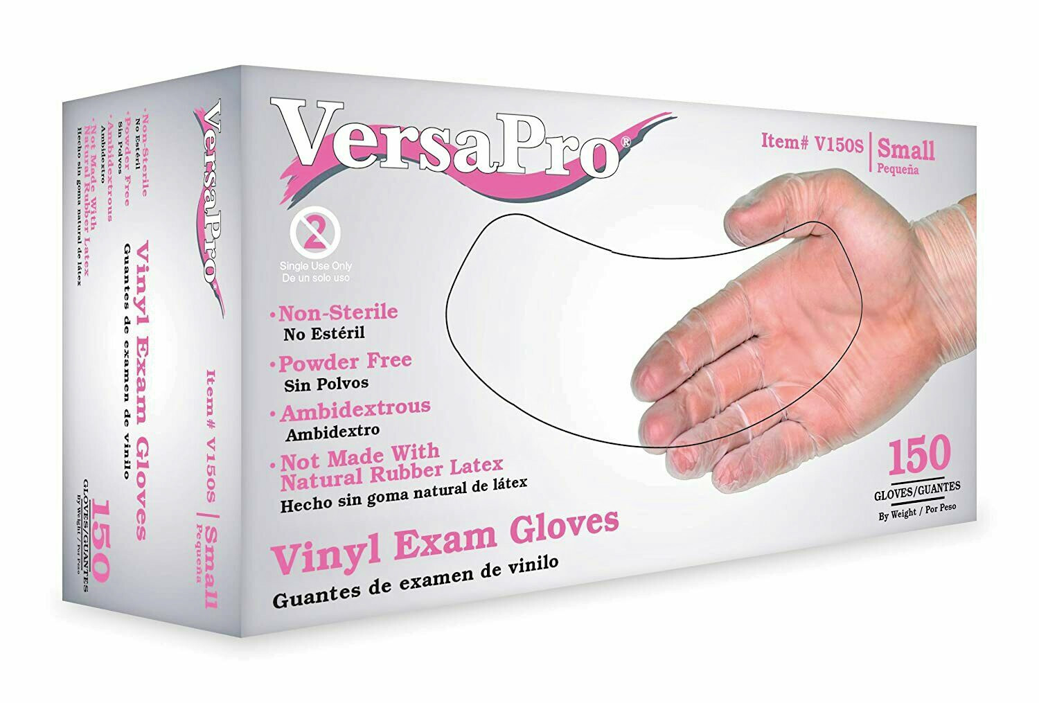 VersaPro V150S Vinyl Exam Gloves, PowderFree, Small (Pack of 150) eBay