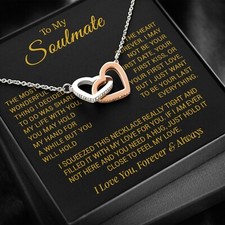 To My Soulmate Necklace, Gift for Girlfriend, Gifts for Her, Christmas Gift