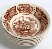 Fair Winds Berry Bowls 5 1/4" Alfred Meakin Transferware Set of 6