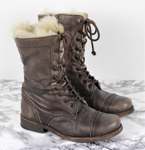 fur lined combat boots