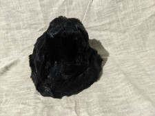 Vtg Made in England Black Faux Fake Fur Hat Black rare chlorofiber Unknown size