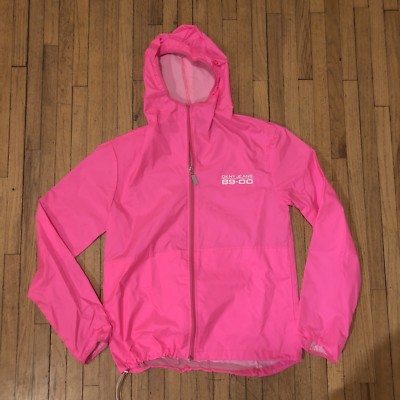 DKNY Jeans Women's Neon Pink Hooded WindBreaker Jacket Size S