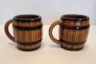 Vintage Milk Brown Barrell Mug Made In Japan 3.5" Set Of 2 — photo 7