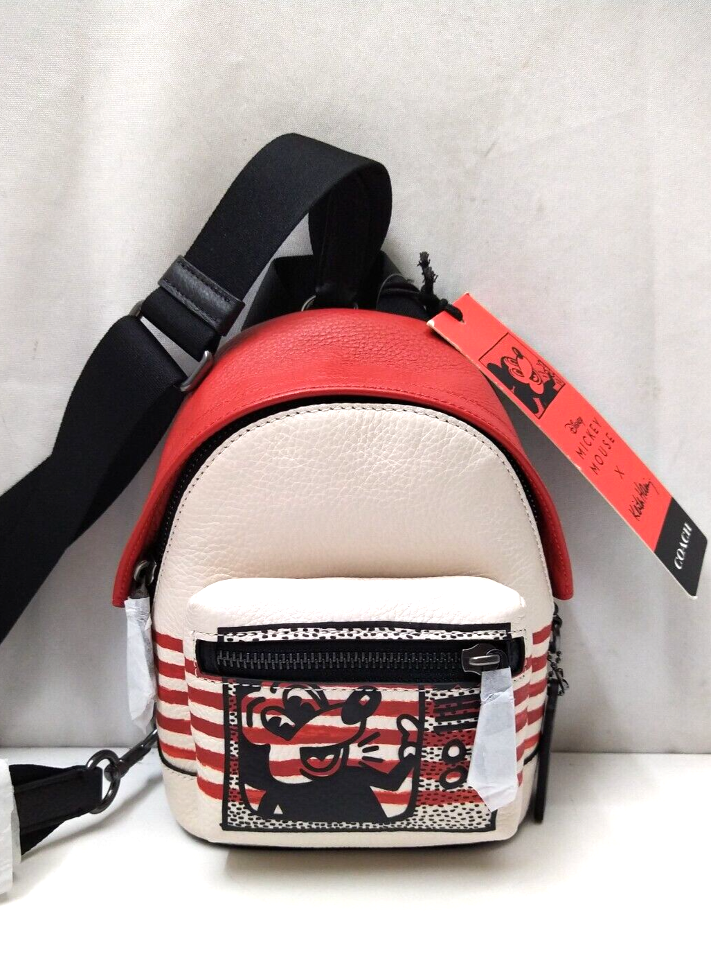 Coach Disney Mickey Mouse X Keith Haring Small West Backpack 