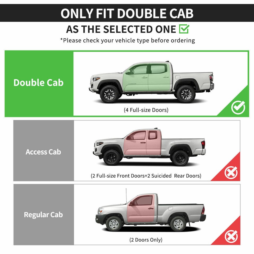 For 20052023 Toyota Double Cab 6" Side Step Running Board Nerf