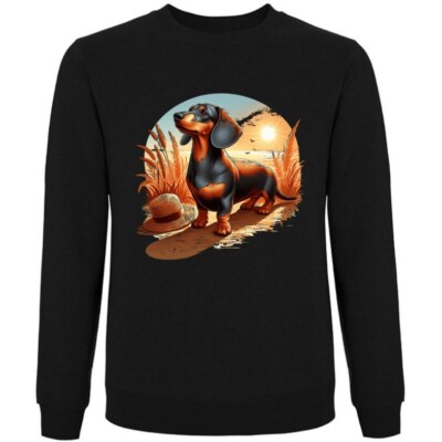 Sweatshirt Schwarz Dackel Dachshund Teckel Jagdhund Jagt Dackelwelpe Dac 402913s