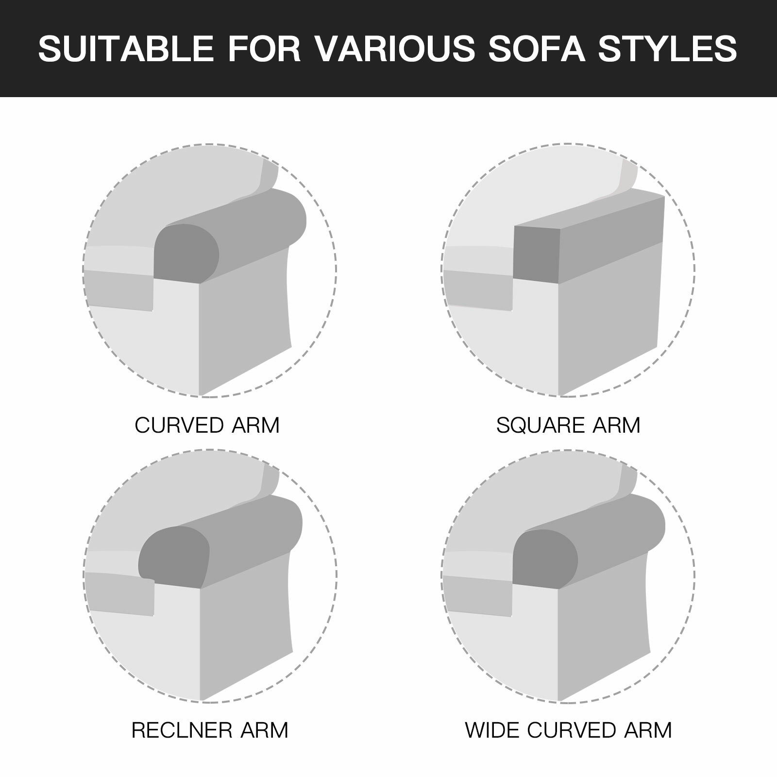 Removable Stretch Arm Chair Covers for Sofa Arm Caps Couch Soft Armrest Covers eBay