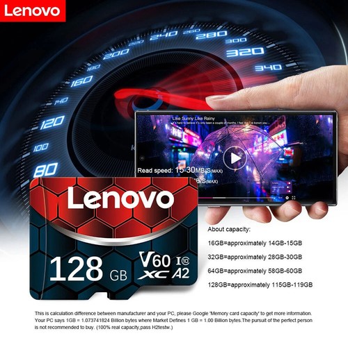2TB Lenovo MicroSD Memory Card Fast TF Memorey Card Free SD Adapter for Android - Zdjęcie 9 z 12