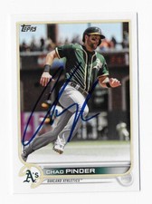 2022 TOPPS #95 CHAD PINDER OAKLAND ATHLETICS AUTOGRAPHED SIGNED BASEBALL CARD