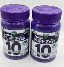 Vicks ZzzQuil PureZzzs 10 Advanced 10mg Melatonin 2 x 42 Gummies Exp. 07/26