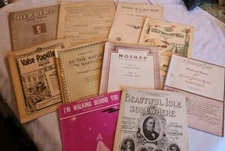 Antique Early 20th Century, Sheet Music,  Lot Of 10 