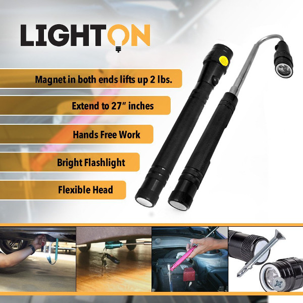 Flexible Telescopic Flashlight 3 in 1 Expandable 3 LED