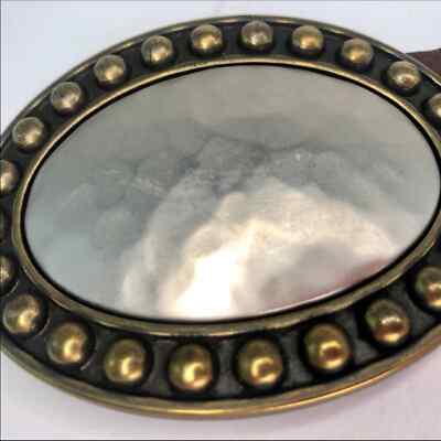 Fossil 2” Leather Belt With 3” Mother of Pearl Buckle Size  display picture 1