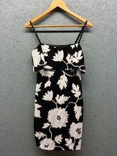 Guess Dress Women’s Size 8 Black White Floral Strapless Overlay Bodycon NWT