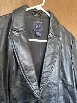 00s Gap Leather Jacket Black Y2K Vintage GAP Y2K 90s 2000s Black