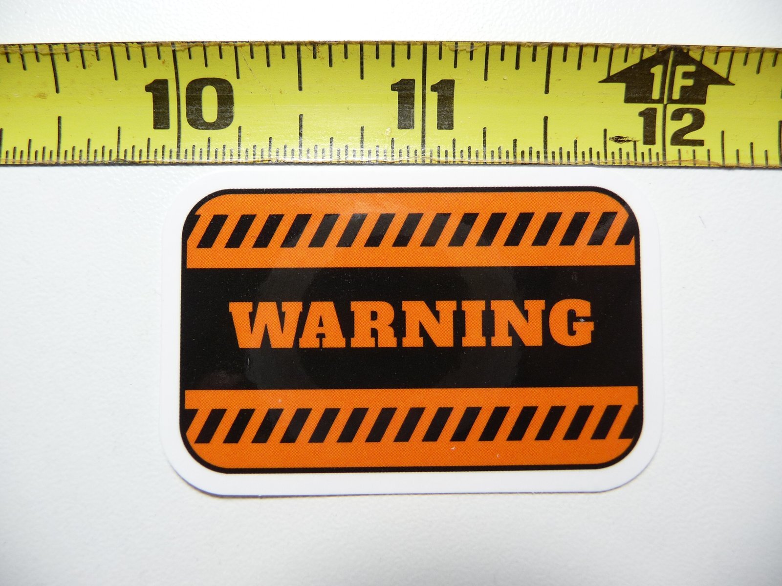 WARNING DIAGONAL LINES STICKER DECAL FUNNY JOKE GAG PRANK FUN