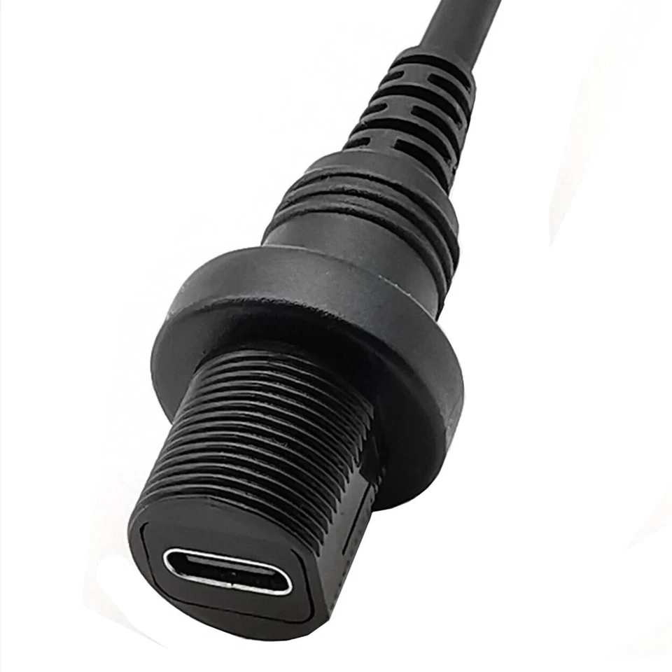 USB 3.1 Type C Male to Female Flush Panel Mount Extension Waterproof Cable Car - Image 4 of 4