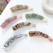 Women Large Banana Hair Clips Crystal Fishtail Clip Acrylic Hairpin Wedding Gift