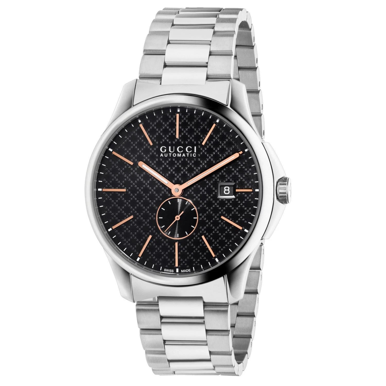 Montre automatique homme Gucci YA126312 G intemporelle ton argent