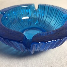 Mid Century Blenko Blue Ashtray