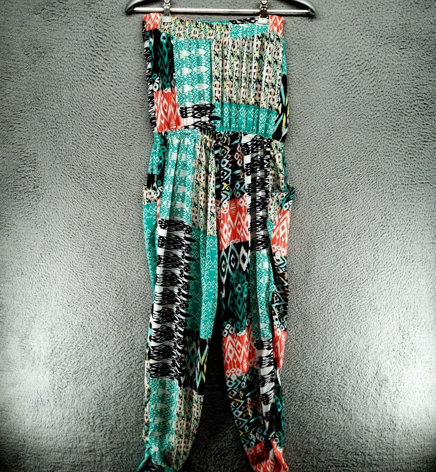 Design Lab Patchwork Print Tube Top Strapless Jum… - image 1