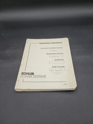 KOHLER POWER SYSTEMS TECHNICAL LITERATURE GUIDE MANUAL MODEL 6ORZ NO 187079