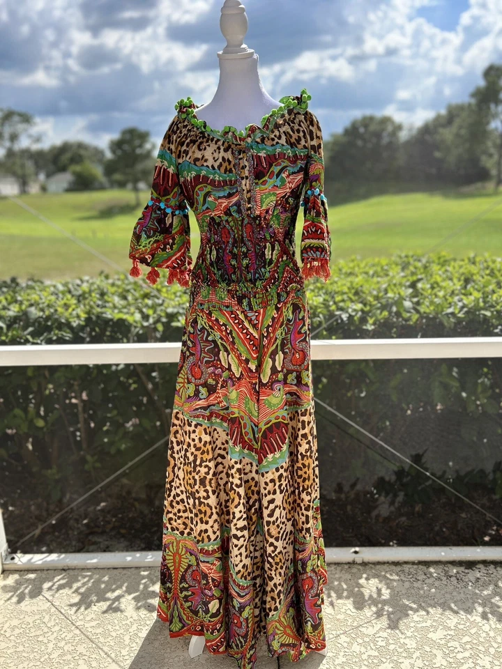 Top y Pantalones Antica Sartoria Leopardo Fiebre de la Selva ÚLTIMO NUEVO CON ETIQUETAS O/S