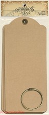 Graphic 45 Staples TAG Album LARGE Kraft 8.75 in x 3.875 in New 6 Pieces