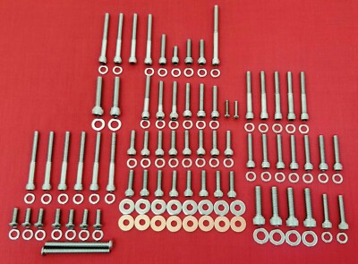 1991-1998 HARLEY DYNA EVO POLISHED STAINLESS ENGINE TRANSMISSION BOLT KIT SET