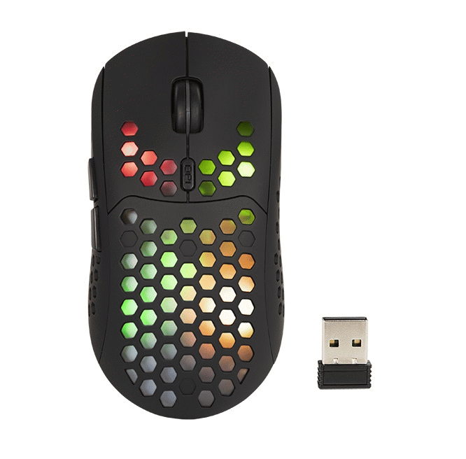 Gaming Mouse Wireless USB Optical 800 - 1600 DPI Built-In Battery LED