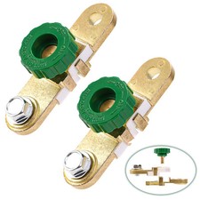 2x Battery Terminal Quick Disconnect Switch Side Post Battery Shutcut Off Brass 2x Battery Terminal Quick Disconnect Switch Side Post Battery Shutcut Off Brass