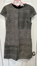 Alice + Olivia Coley Plaid Contrast Print Shift Mini Dress Size 4
